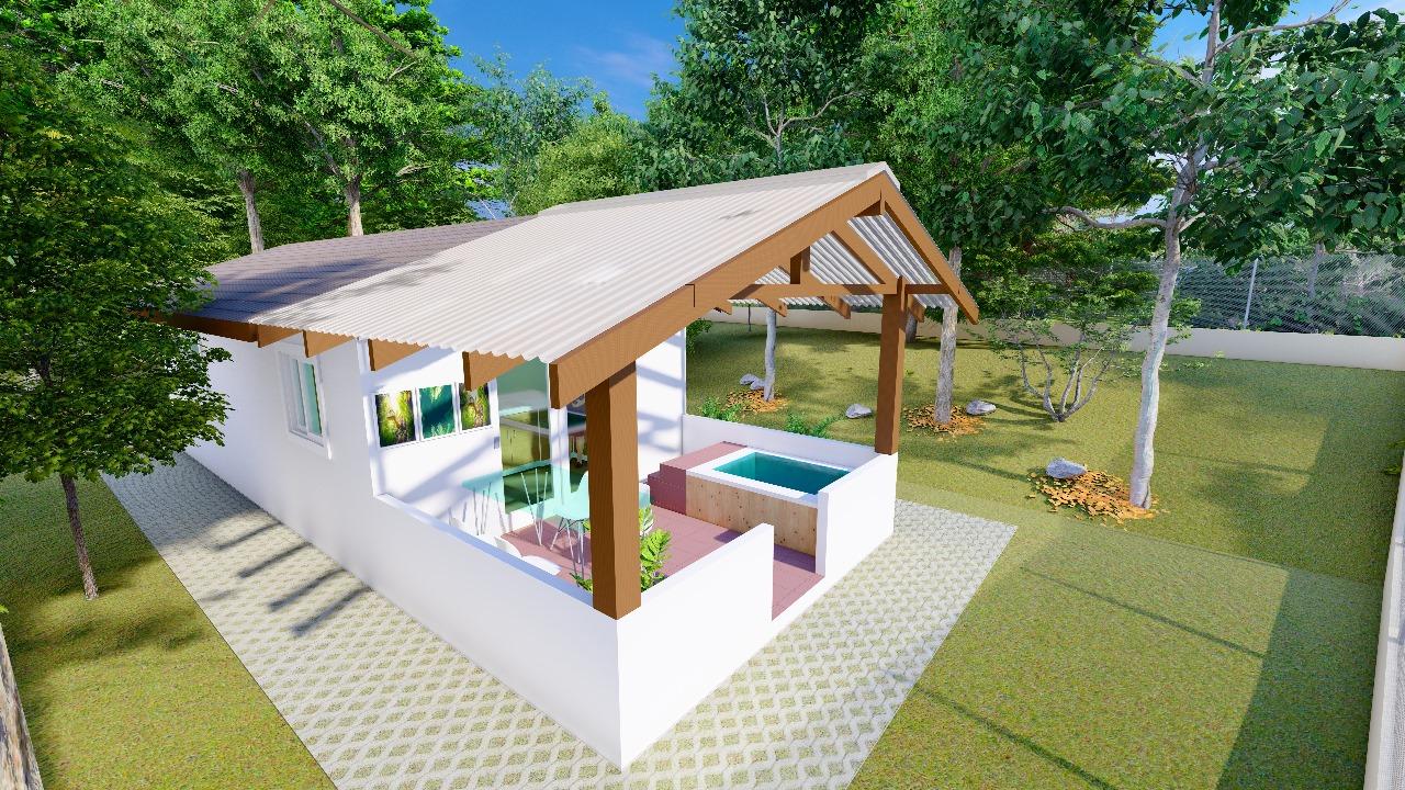 Concepto exterior de vivienda compacta